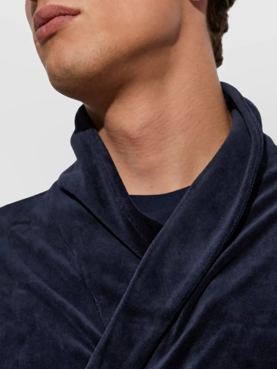 Emporio Armani Velour Logo Embroidered Bath Robe