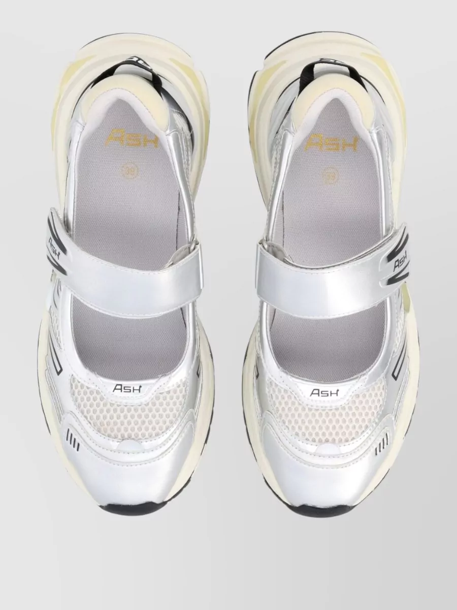 Ash Metallic Low-Top Sneakers