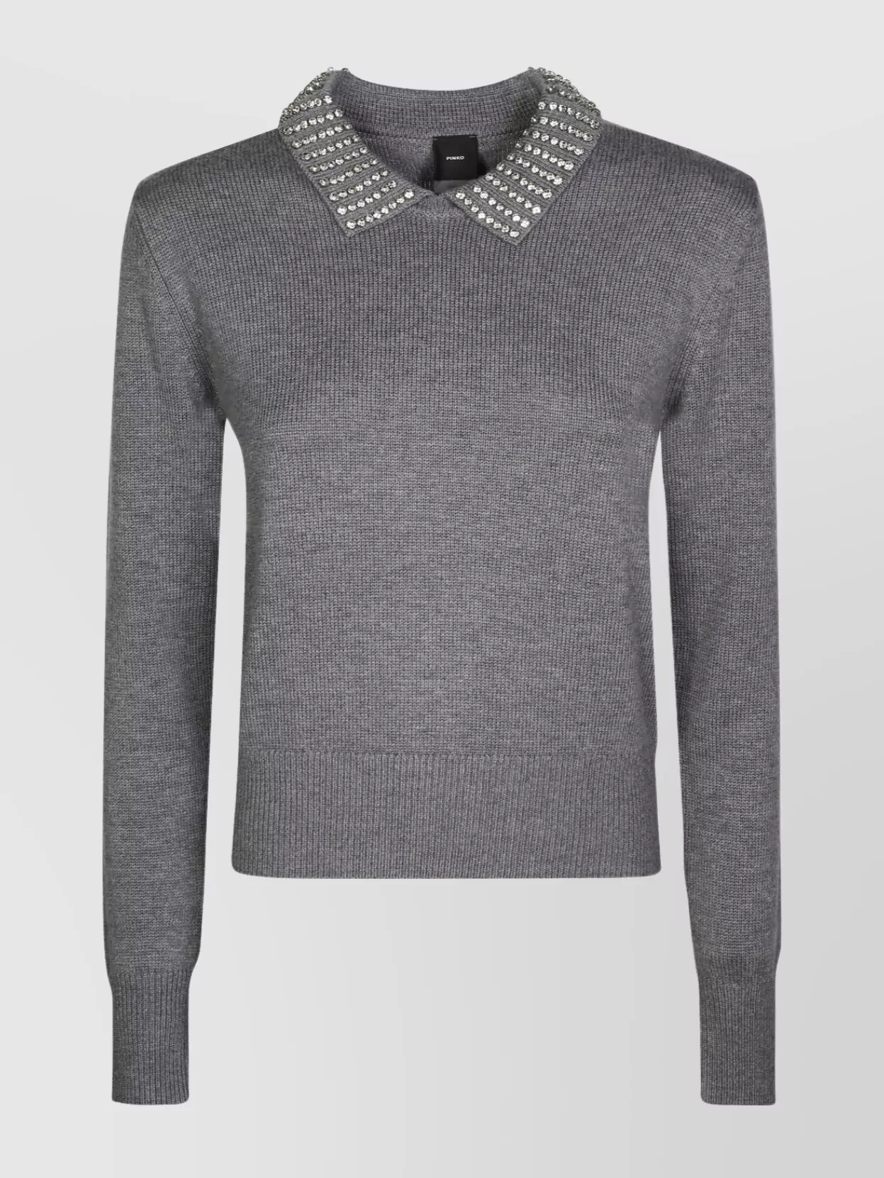 Pinko cashmere blend rhinestone-embellished crewneck jumper