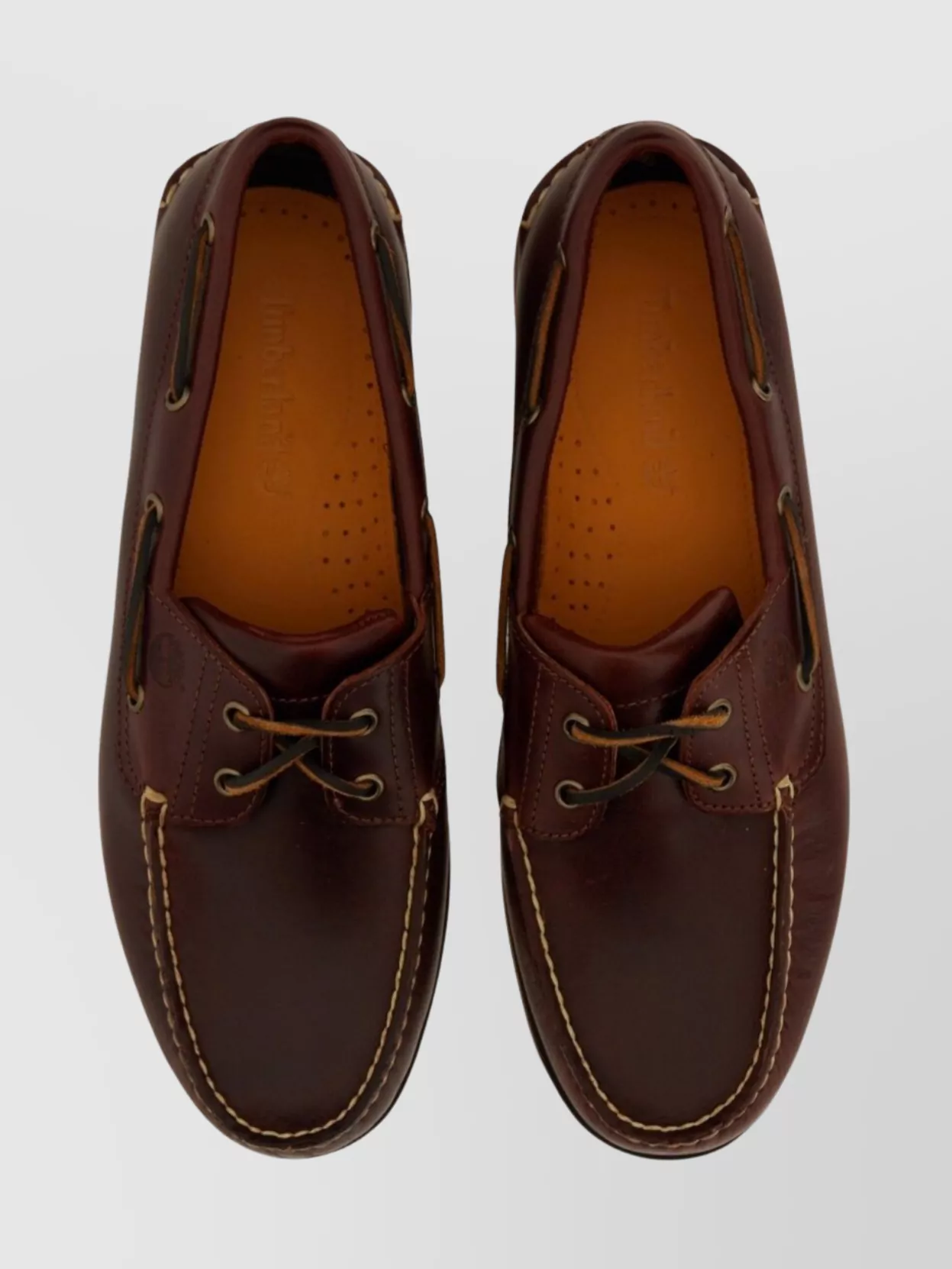 Timberland Stitched Moc Toe Boat Shoe With Rubber Sole