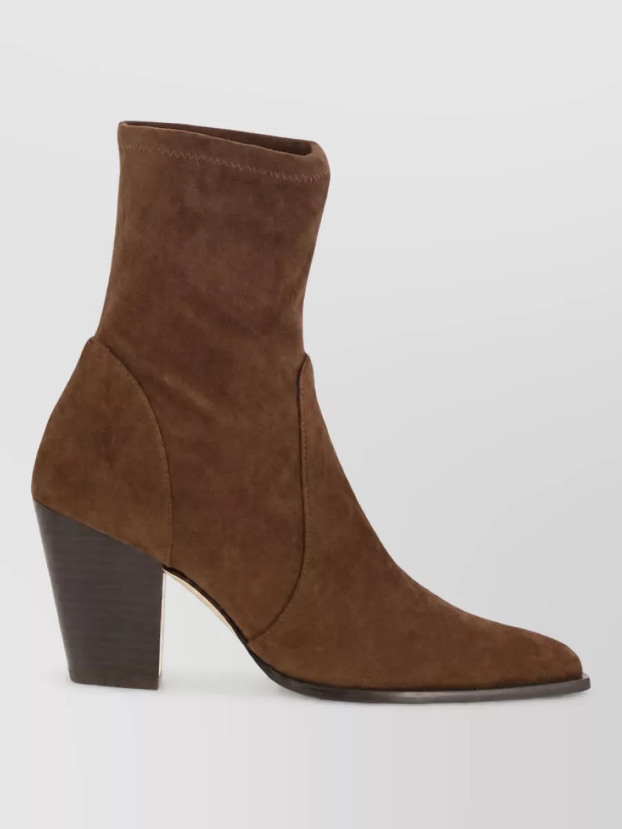 Stuart Weitzman Suede Leather Ankle Boots
