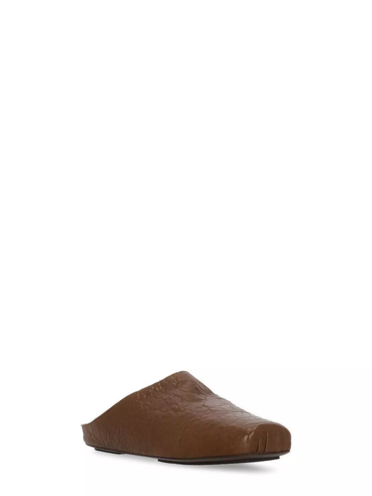 Uma Wang Leather Slippers With Flat Sole And Squared Toe