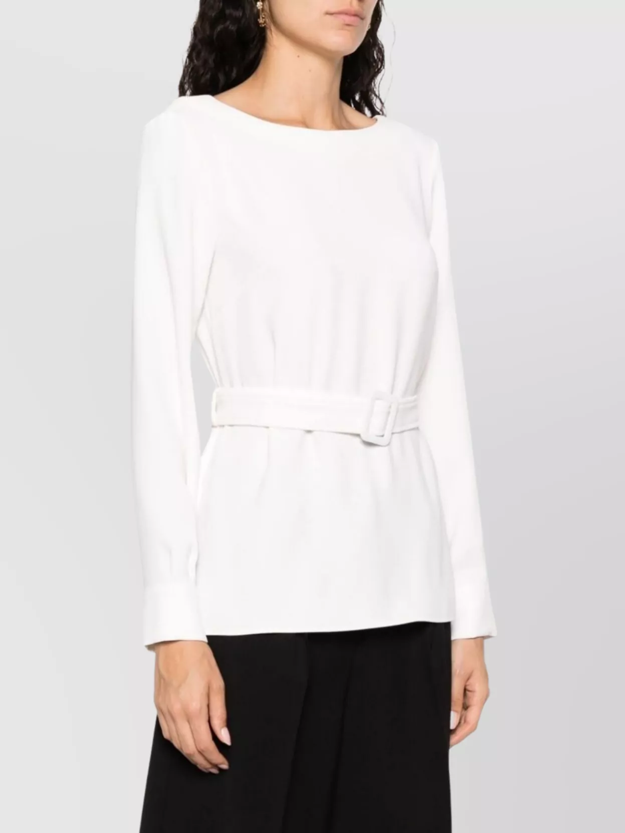 Parosh Knitwear Top With Belted Waist And Long Sleeves