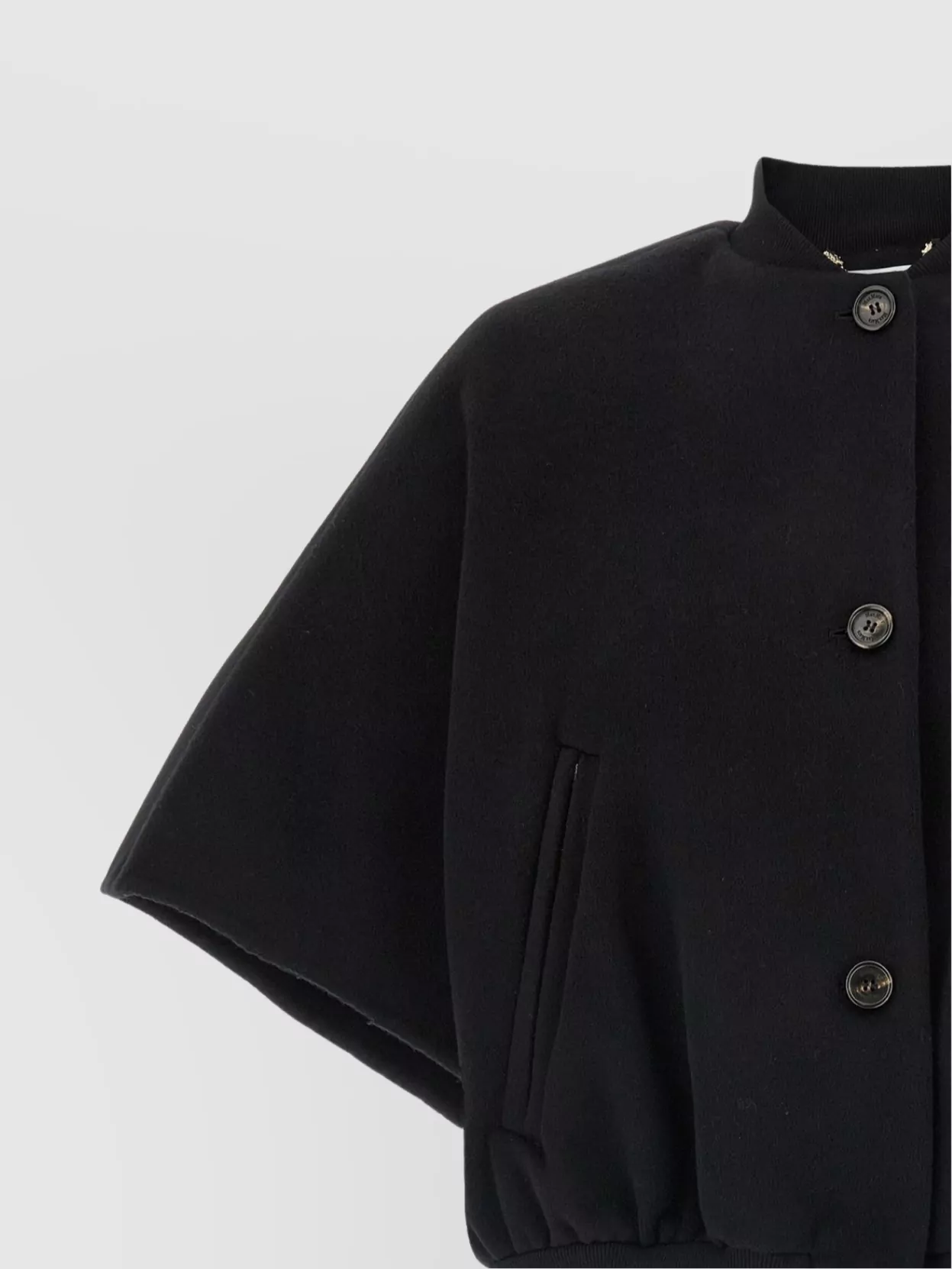 Max Mara 'Leticia' Cape With High Collar And Side Pockets
