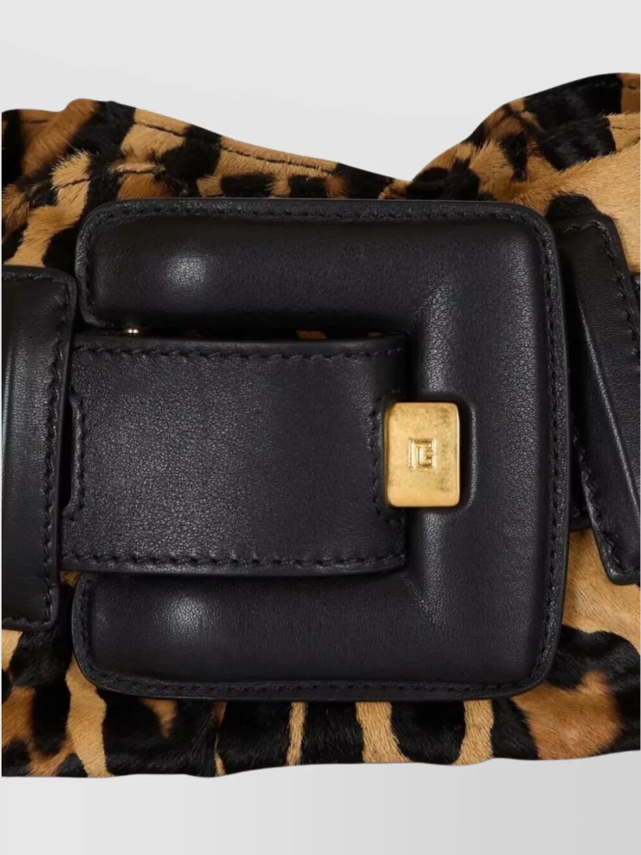 Balmain Mini Leopard Print Shoulder Bag