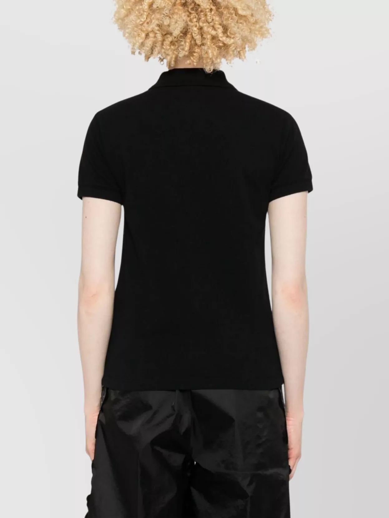 Maison Kitsuné Ribbed Collar Short Sleeves Top Straight Hem