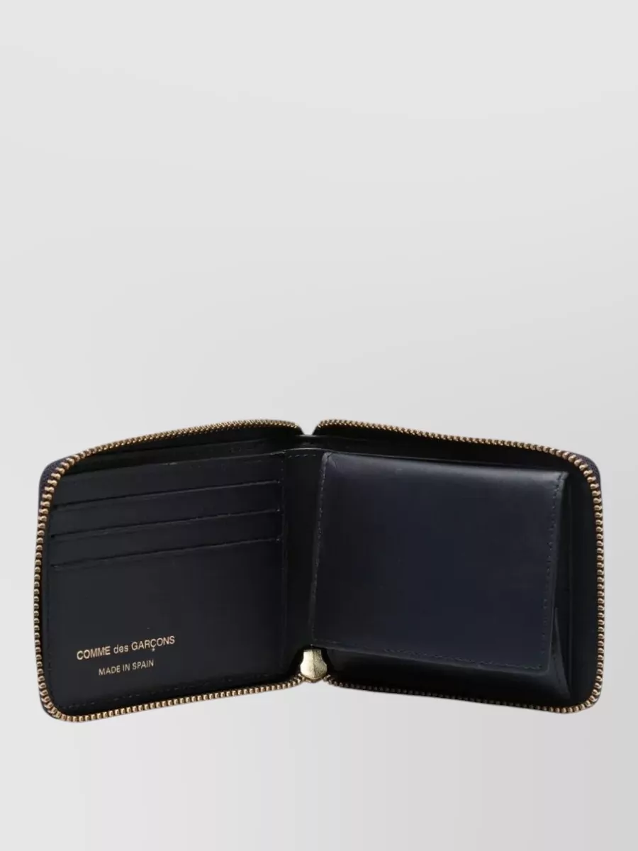 Comme Des Garçons Leather Zip-Around Wallet Featuring Coin Pocket
