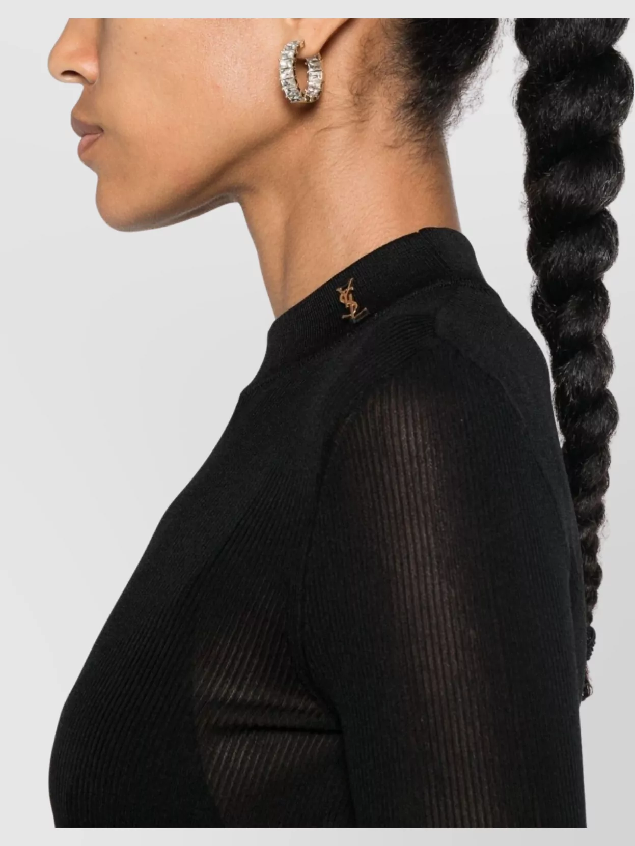 Saint Laurent Ribbed Knit Sweater Cassandre