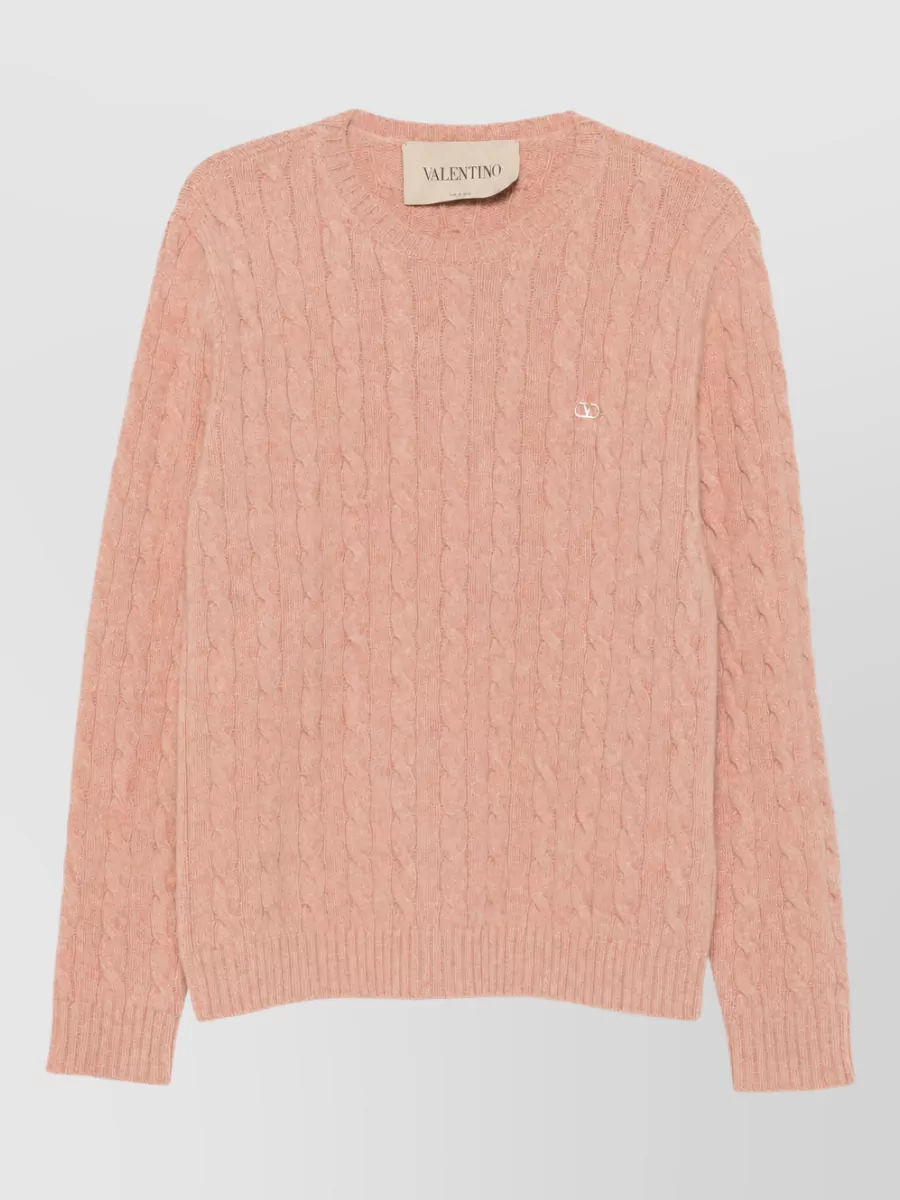 Valentino cable-knit virgin wool crew-neck jumper