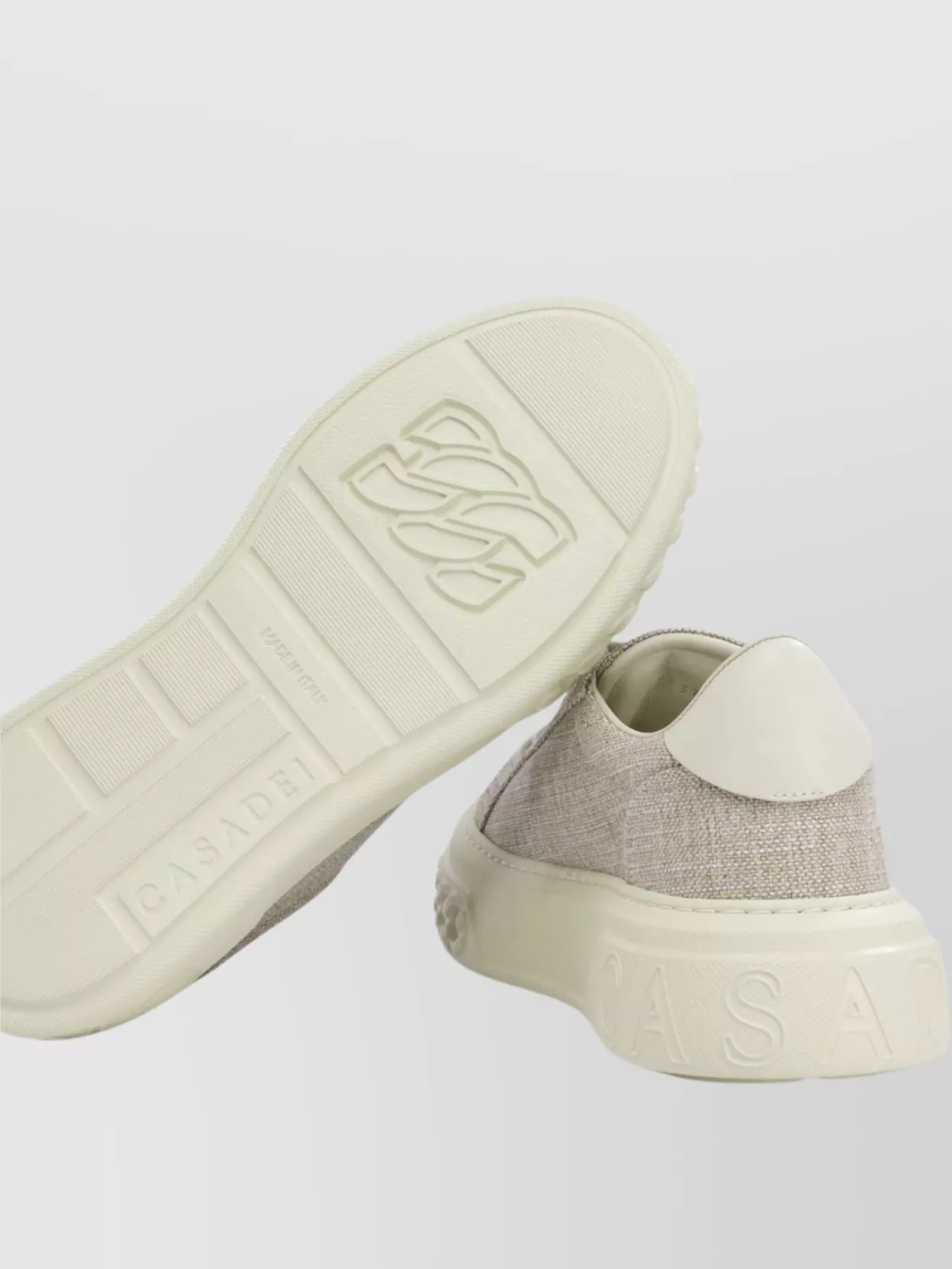 Casadei Round Toe Rubber Sole Textured Fabric Sneakers