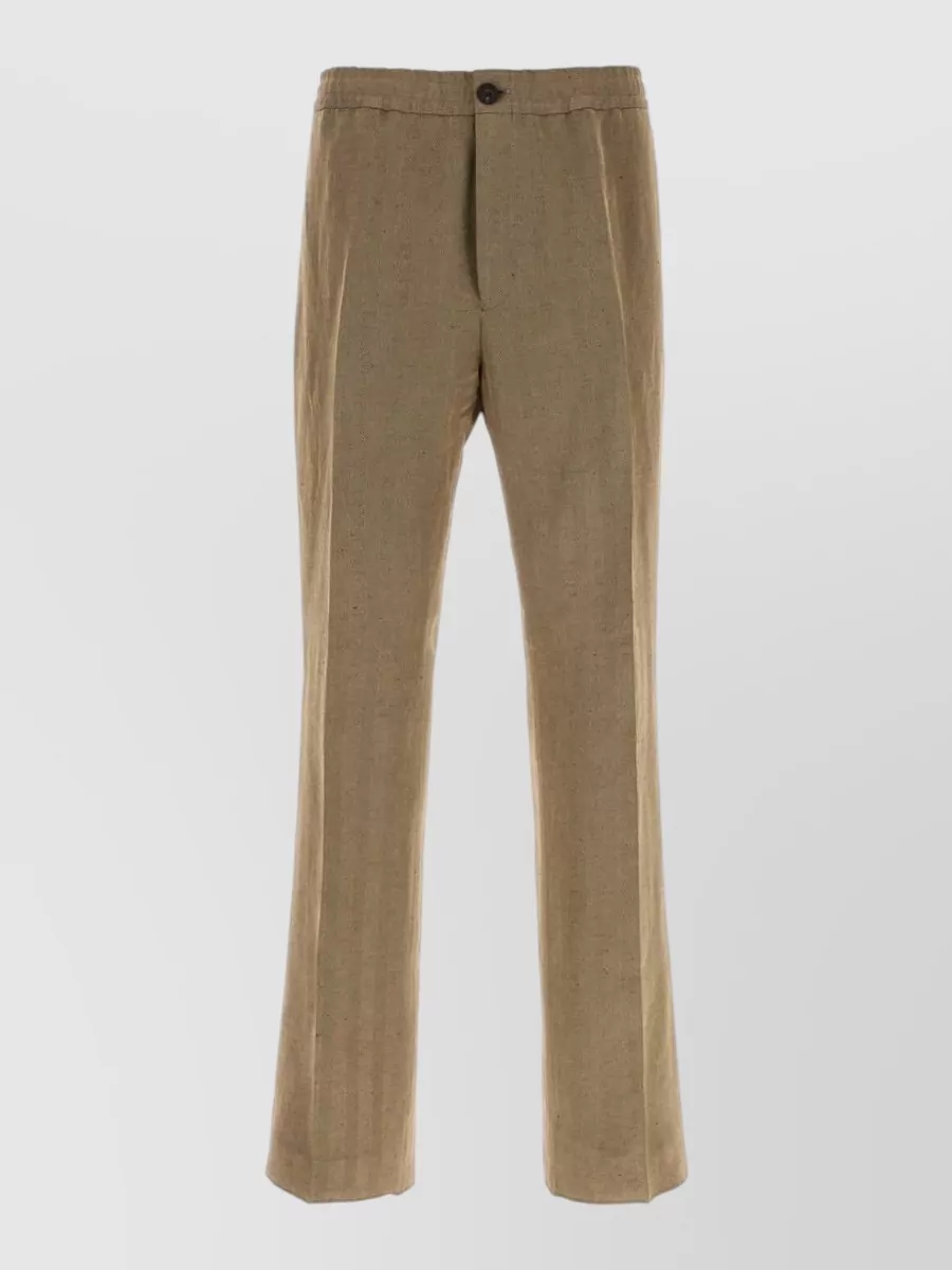 Ferragamo linen regular-fit straight-leg trousers