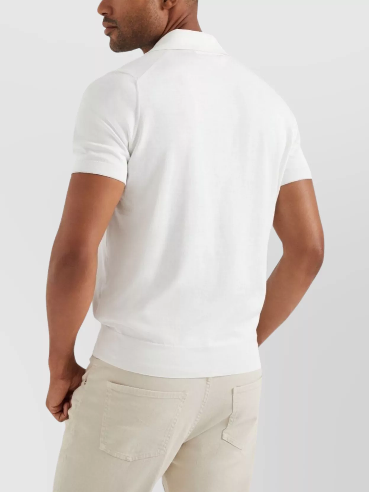 Brunello Cucinelli Polo Collared Shirt Ribbed Finish