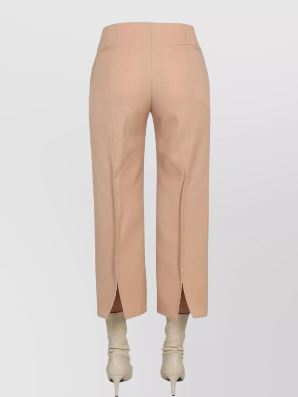 Shop Jil Sander Wool Trousers With Slits And High Waist