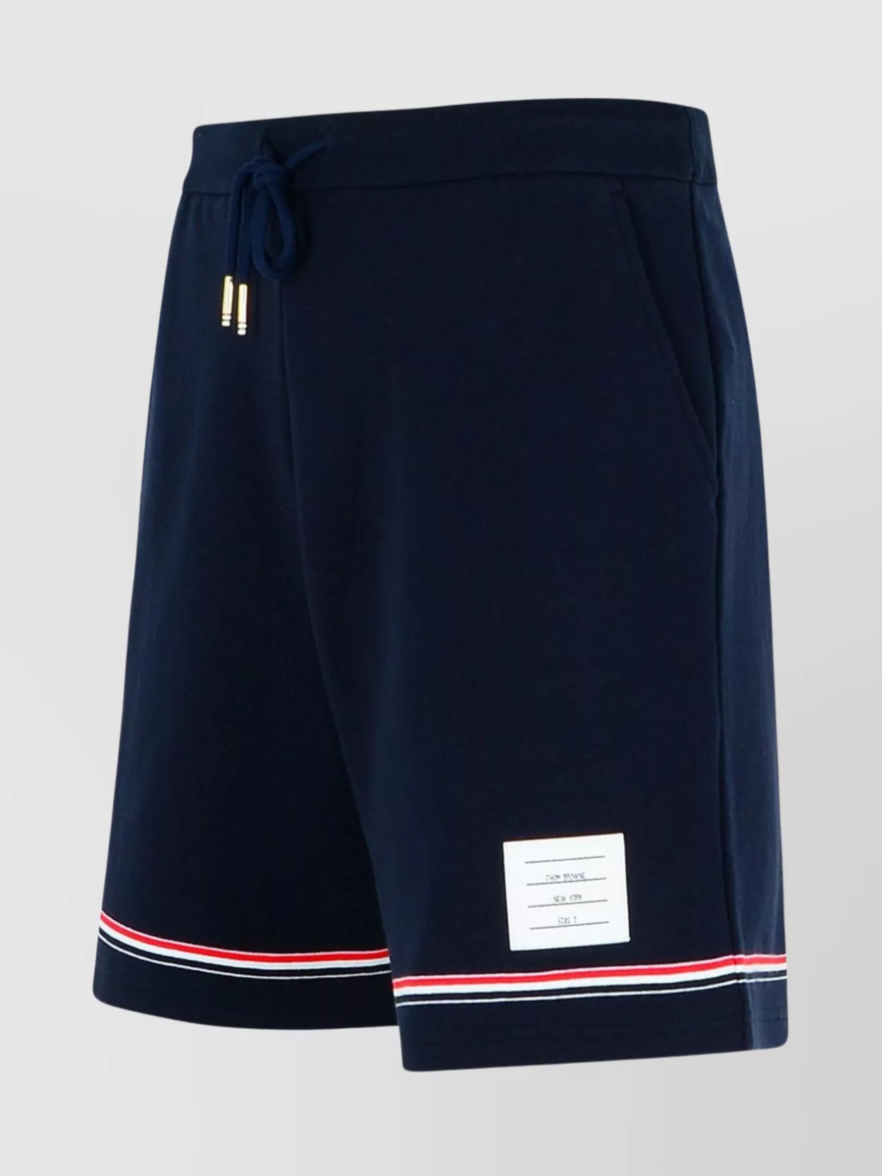Shop Thom Browne Cotton Bermuda Shorts Drawstring Waist In Blue