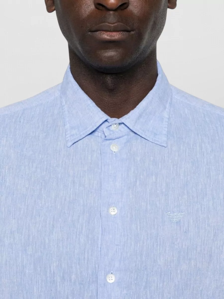 Emporio Armani Linen Blend Shirt Long Sleeves Collar