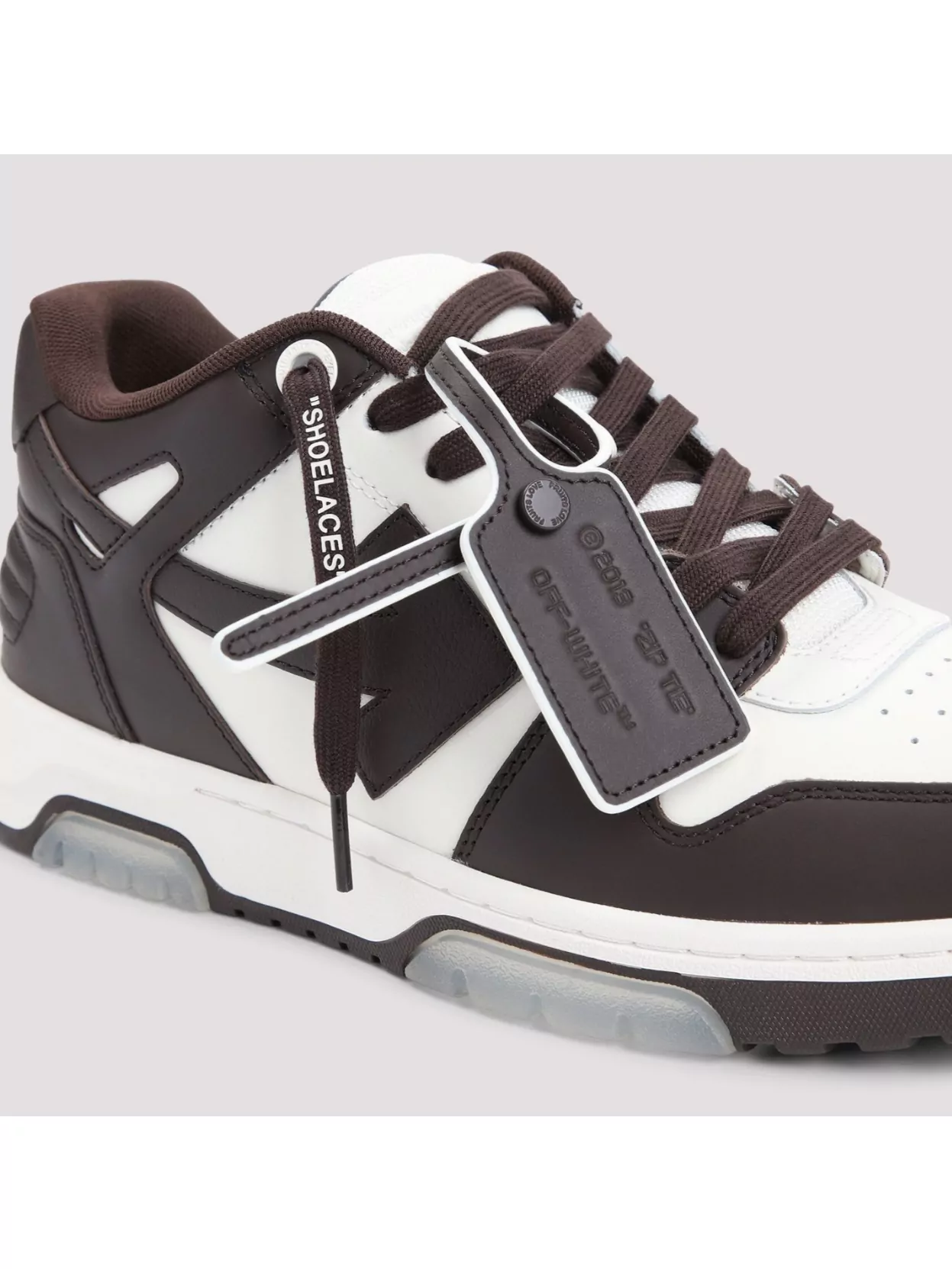 Off-white Out Of Office Leather Sneakers In Brown