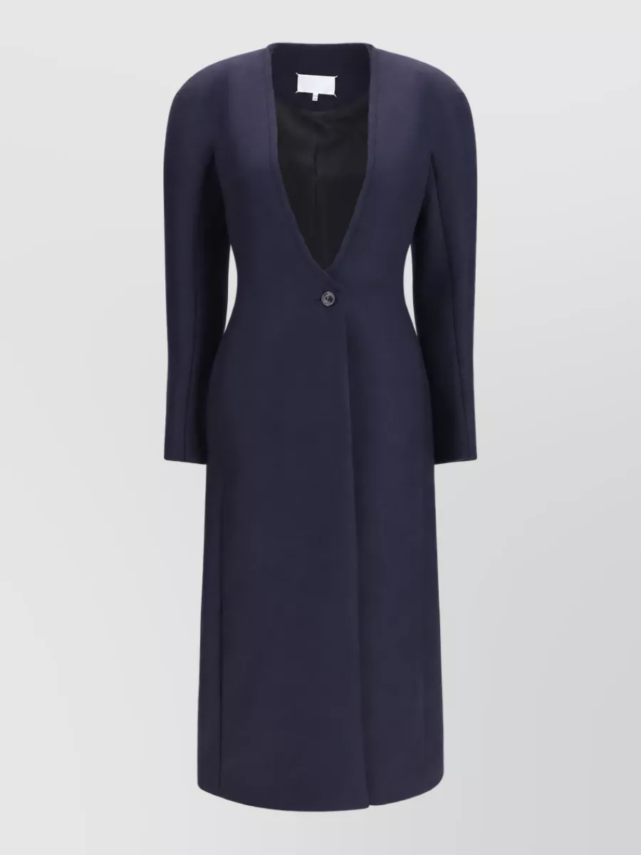Maison Margiela wool v-neck long coat