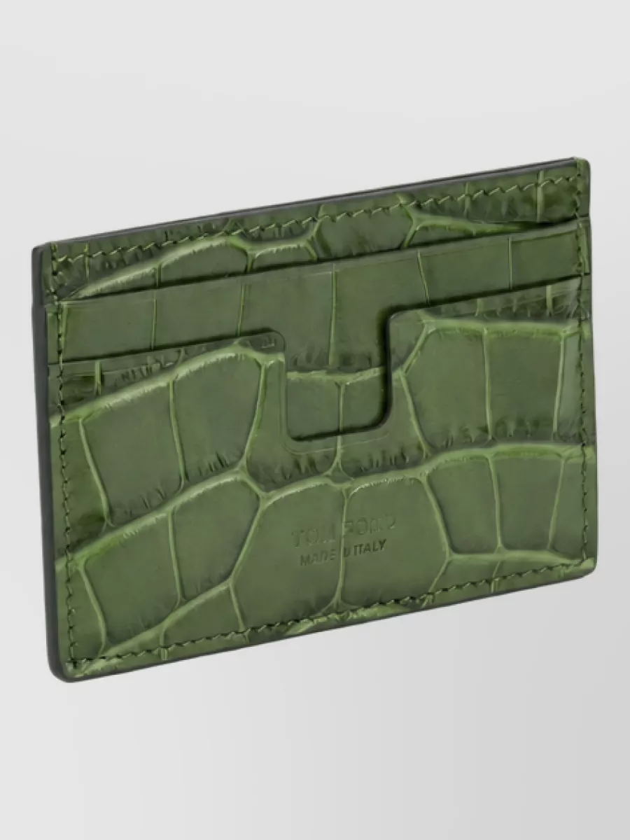 Tom Ford Leather Tejus T Line Card Holder