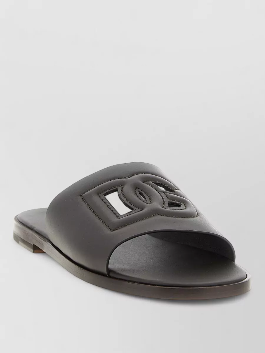 Dolce&Gabbana Leather Logo Sandals