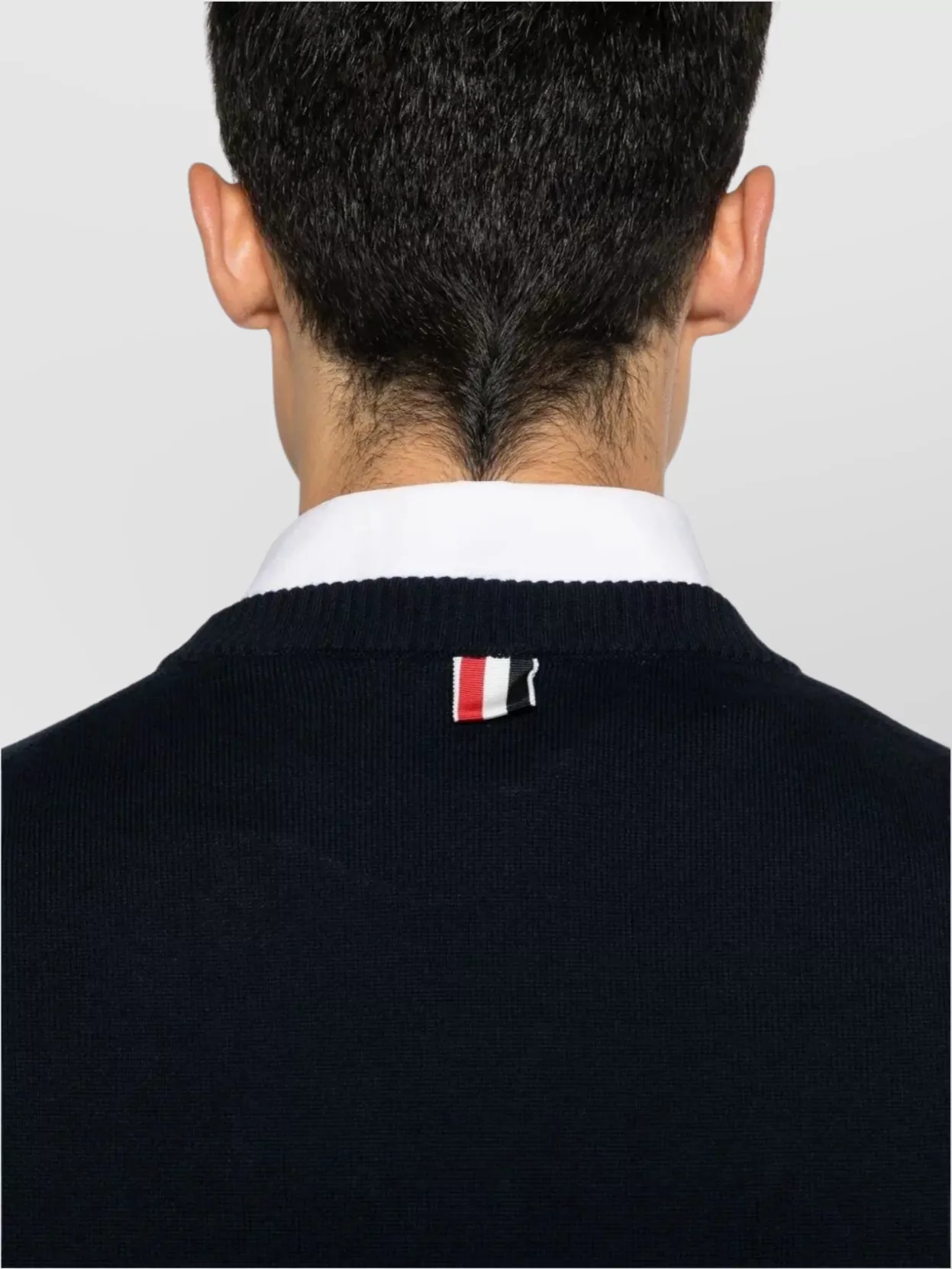 Thom Browne Relaxed Fit Crew Neck Pullover With 4 Bar Stripe