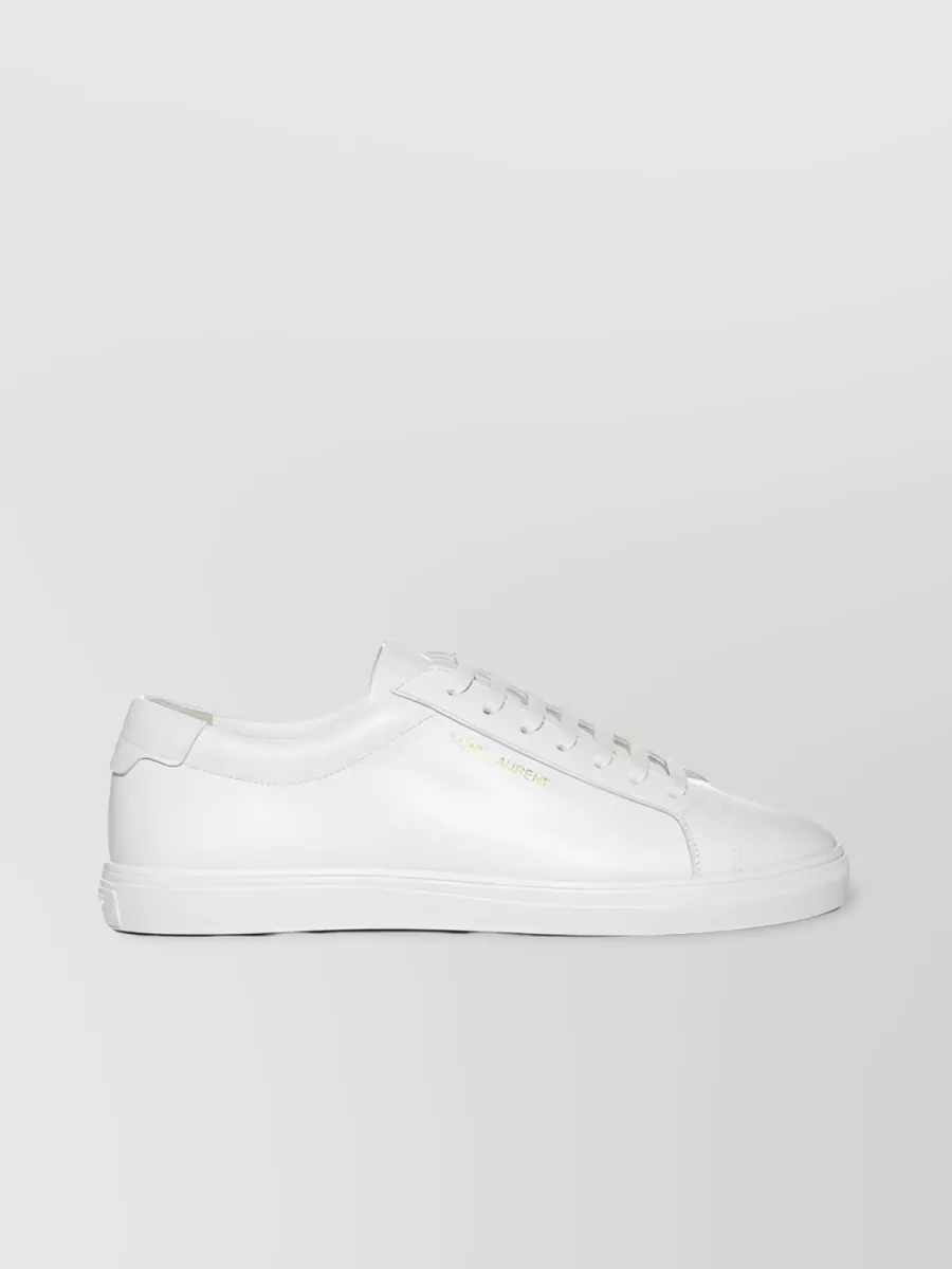 Shop Saint Laurent Andy Logo Lace-up Sneakers In White