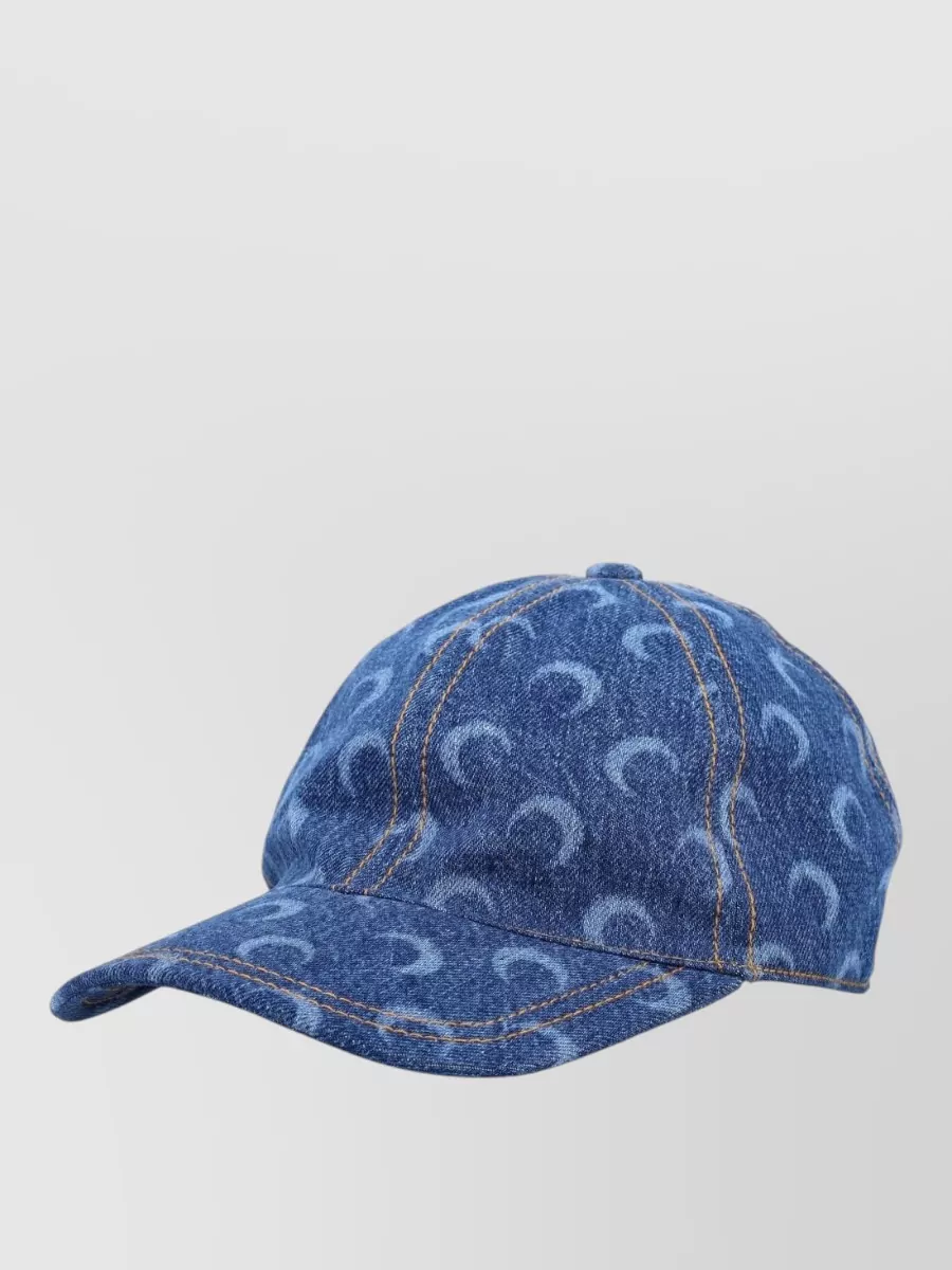 Marine Serre Denim moon print baseball cap