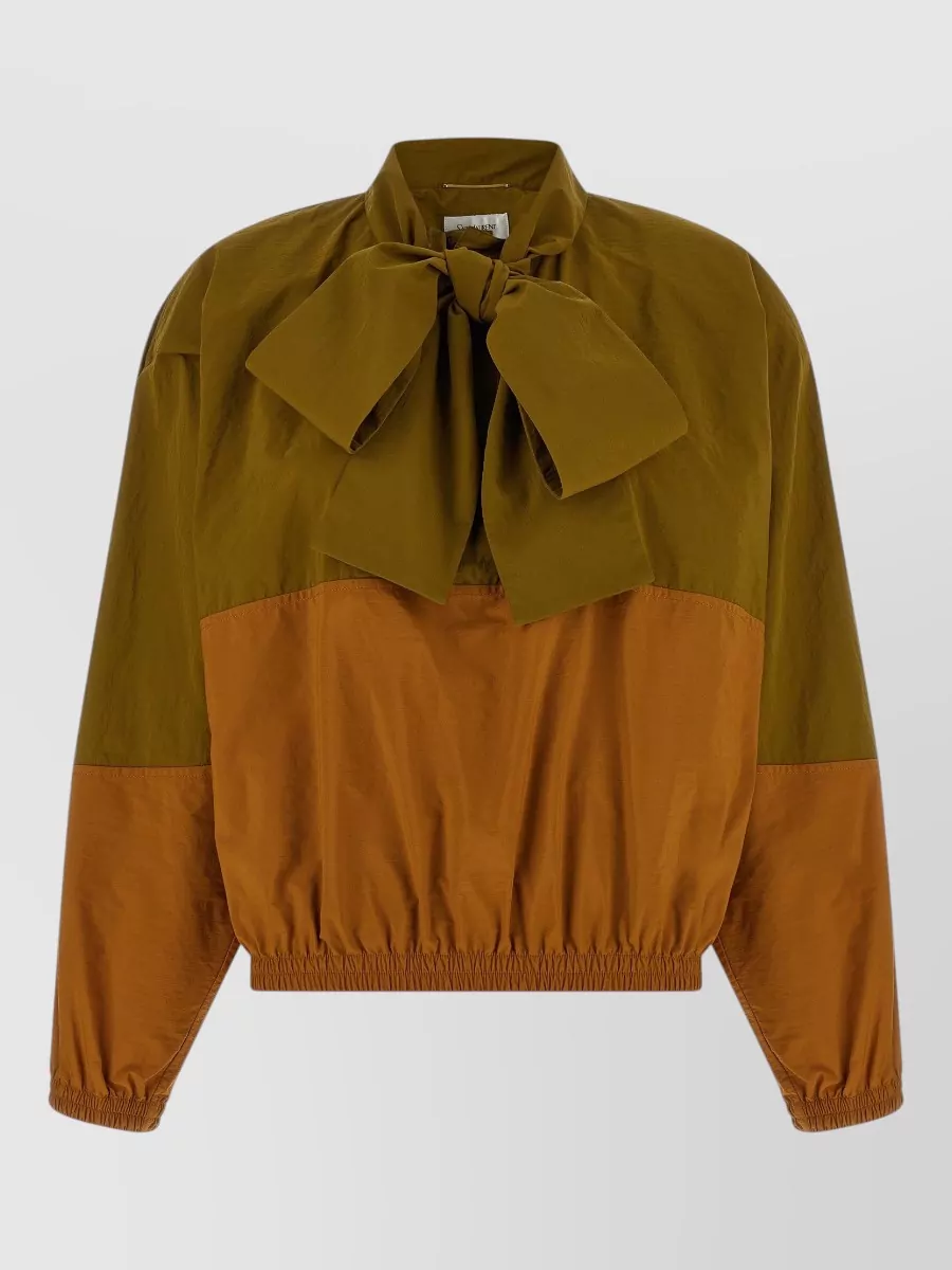 Saint Laurent Color-Block Single-Breasted Anorak Coat