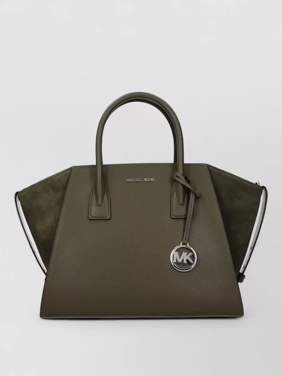 Michael Kors green leather shoulder bag