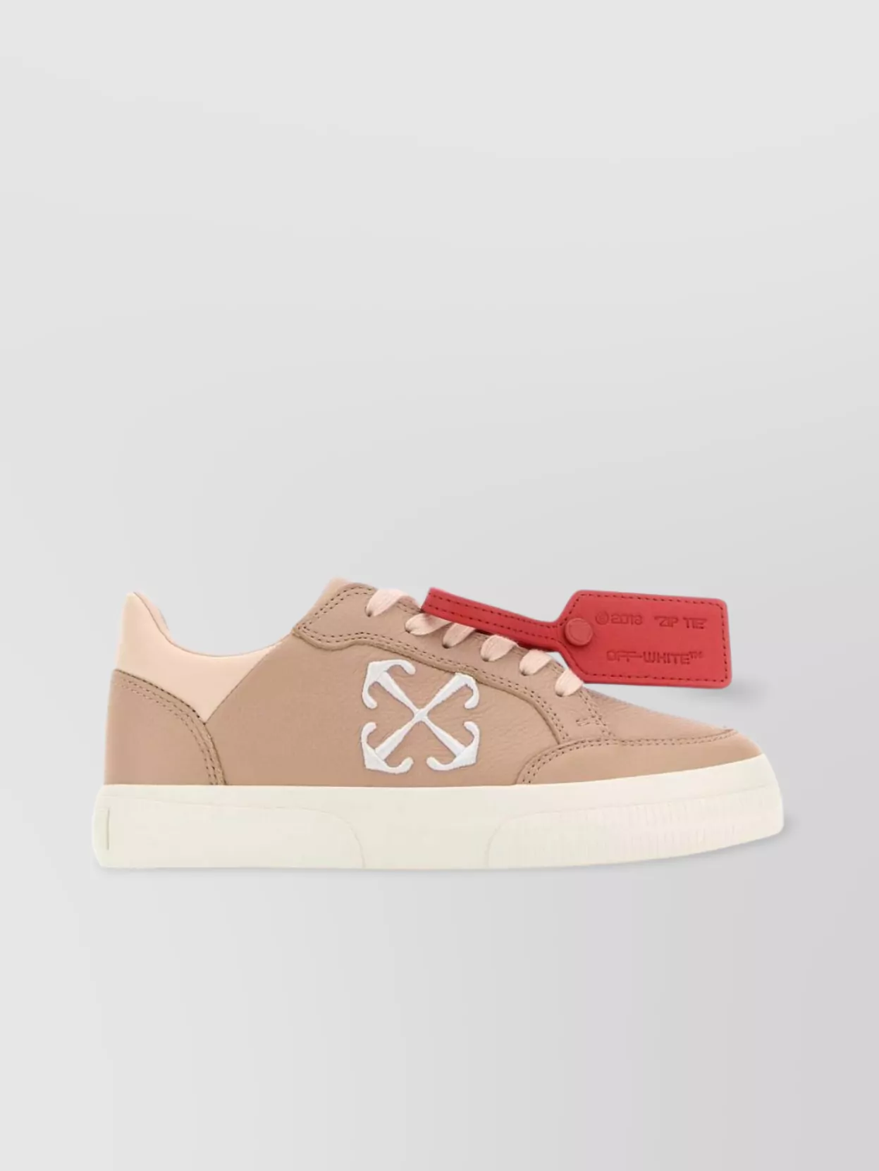 Shop Off-white Powder Pink Leather Low-top Sneakers In Cream