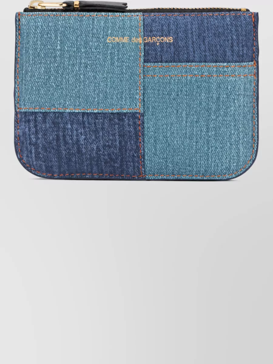 Comme des Garçons leather denim patchwork clutch bag