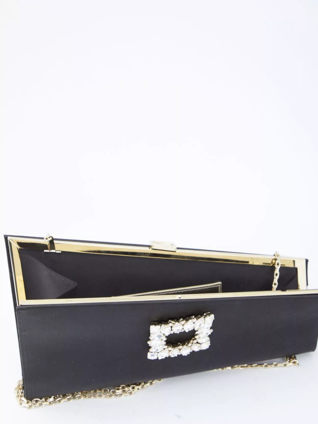 Roger Vivier Crystal Buckle Asymmetrical Clutch