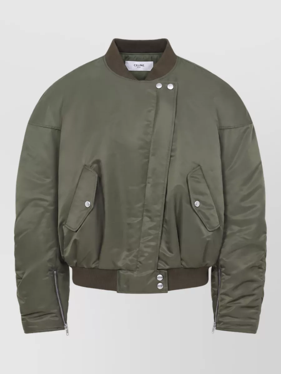 Celine Gathered Cropped Bomber Jacket