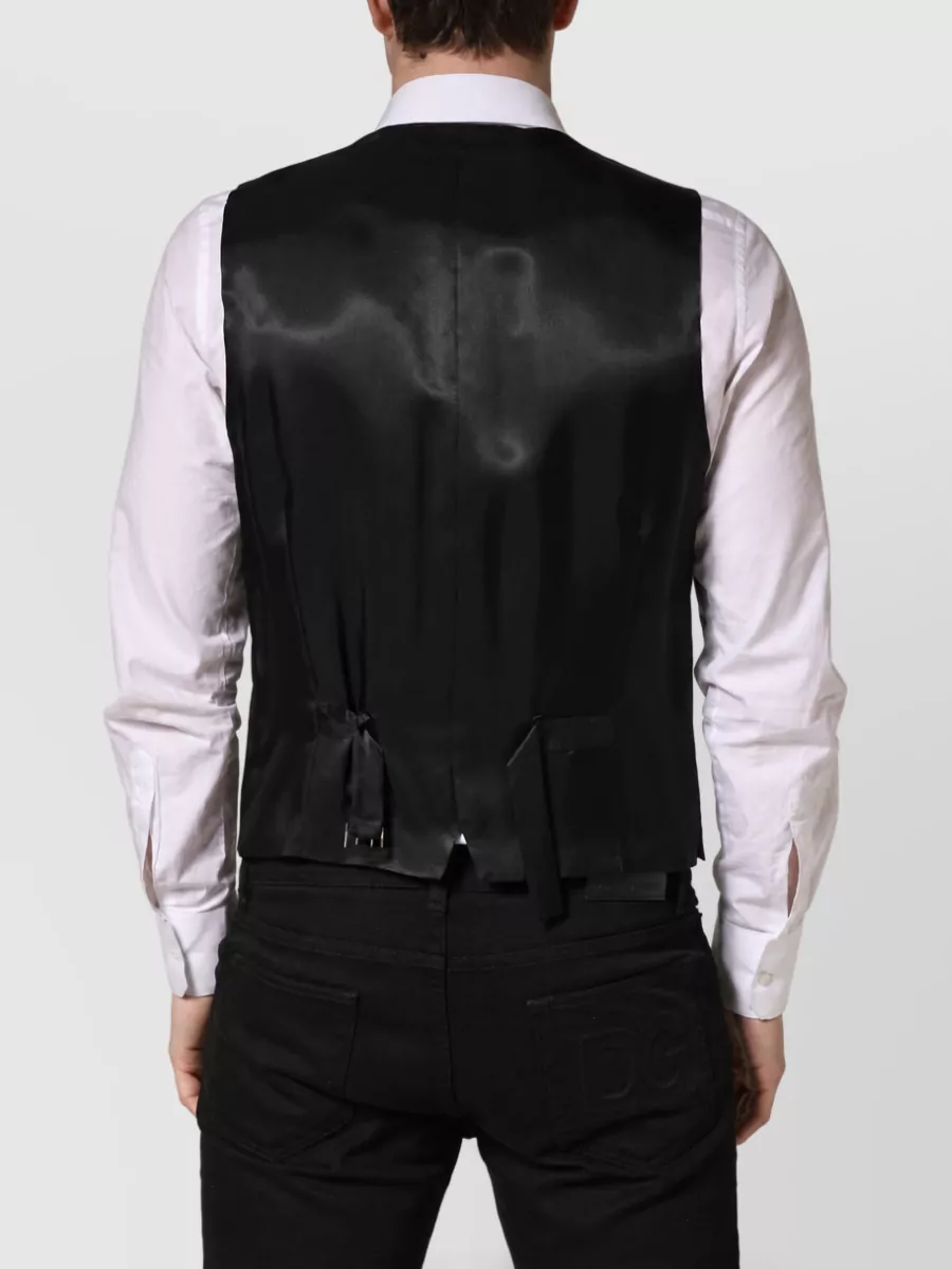 Dolce&Gabbana Virgin Wool Silk Single Breasted Waistcoat