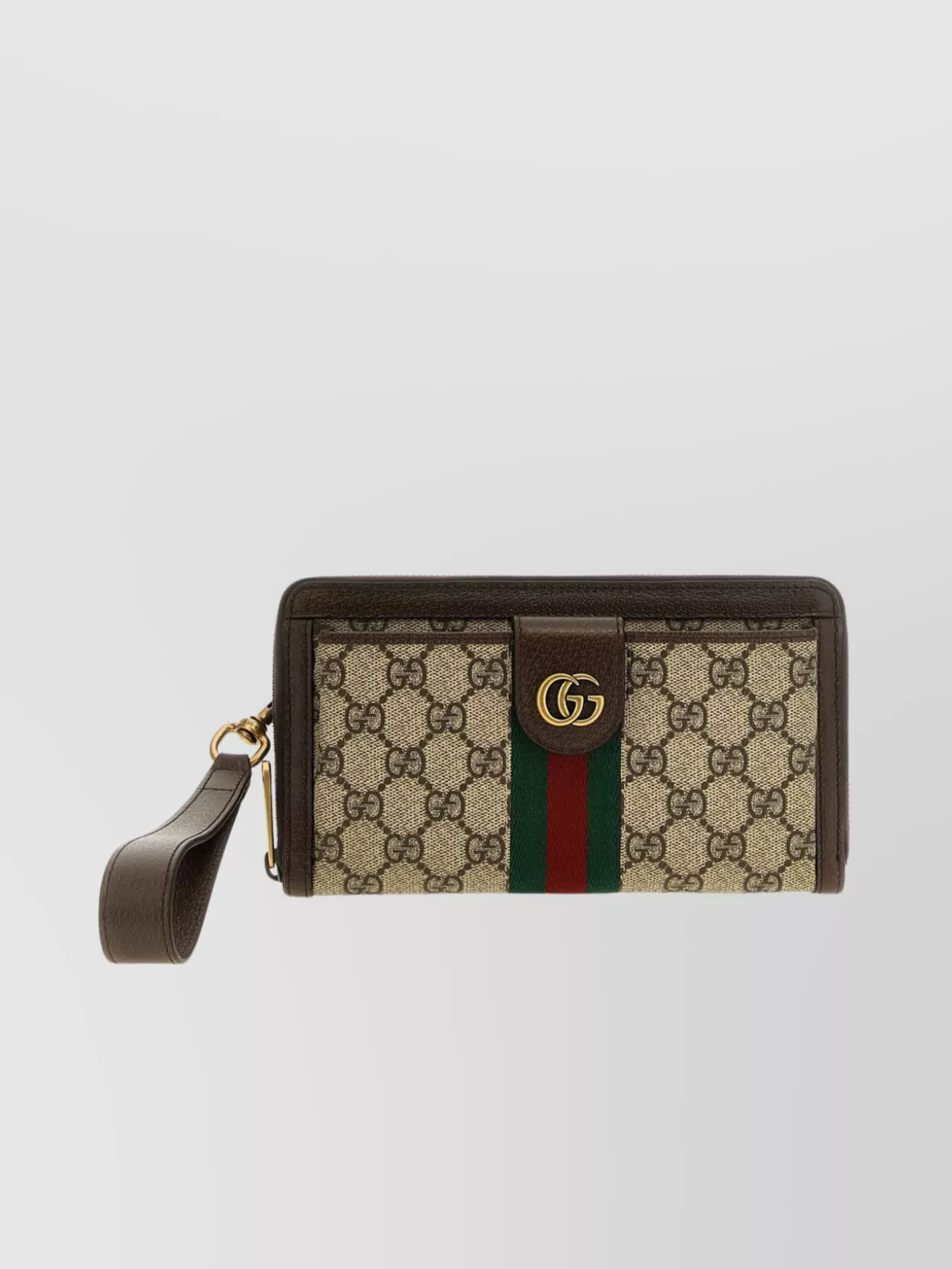 Gucci Ophidia Gg Zipped Wallet In Brown