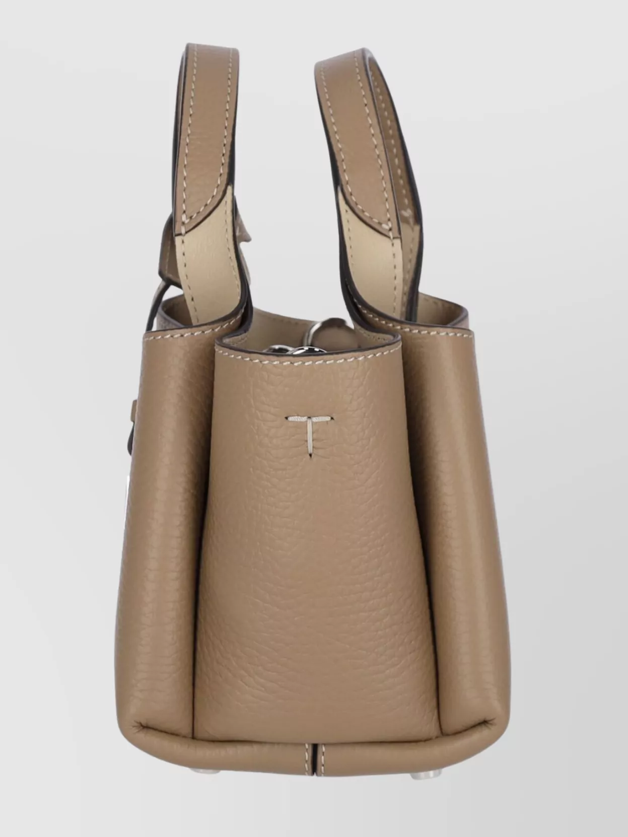 Tod's Structured Top Handles Shoulder Bag Contrast Stitching
