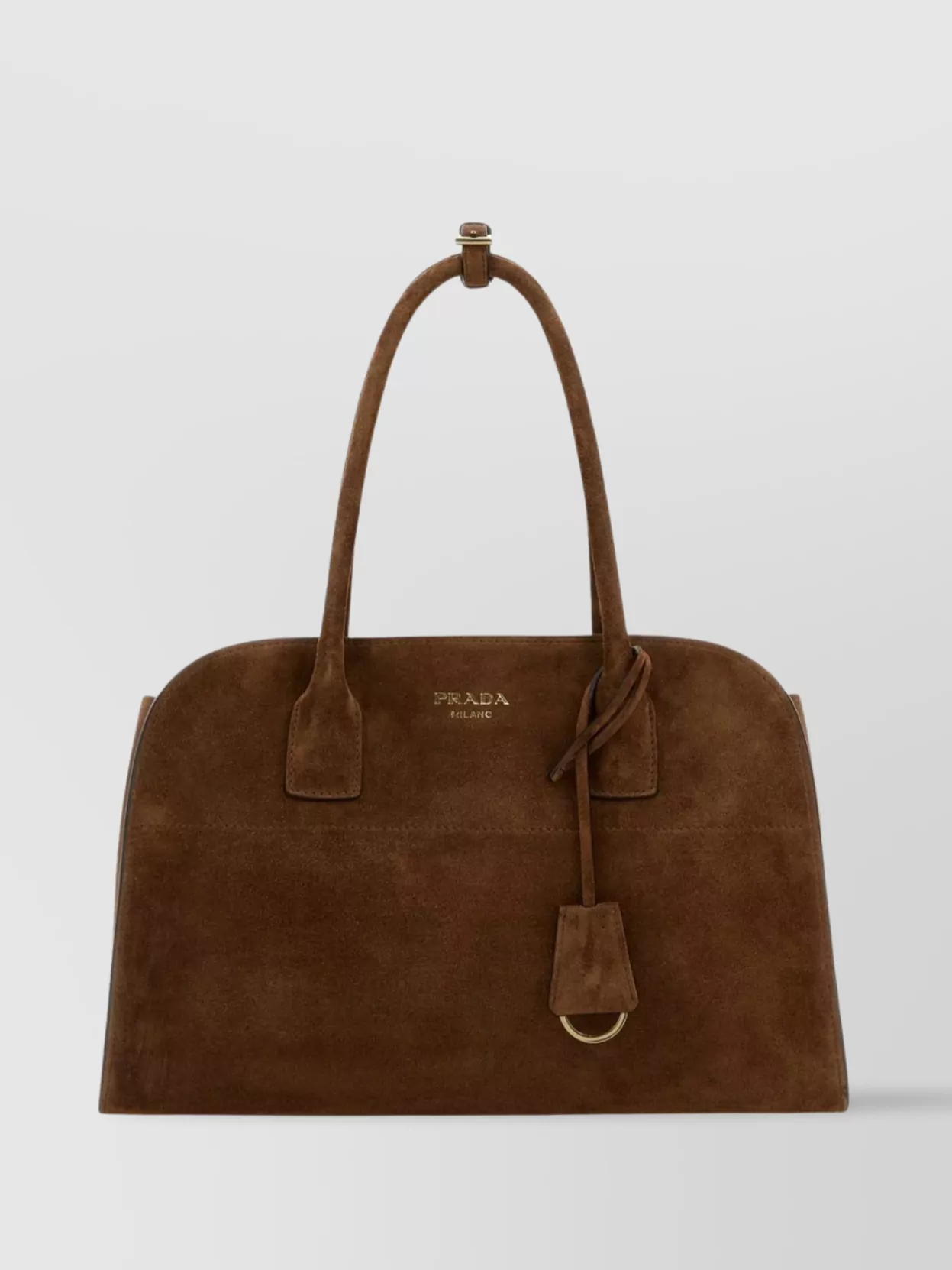トートバッグ PRADA MEDIUM SHOPPING BAG IN SUEDE Prada Medium structured shopping bag with suede finish | The