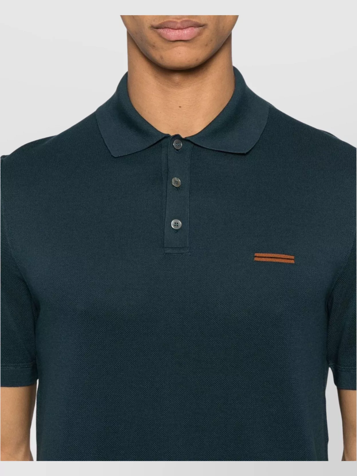 Zegna Cotton Polo Shirt With Intarsia Knitted Stripe