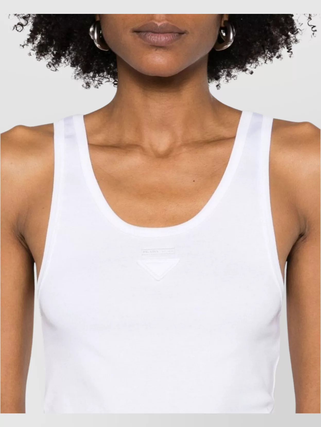 Prada Back Lace-Up Scoop Neck Sleeveless Top