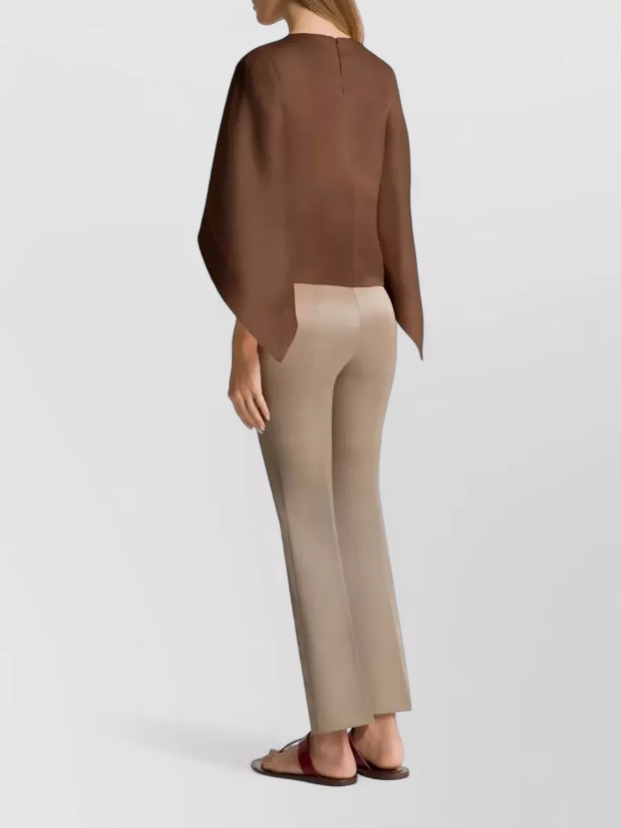 Alberta Ferretti Silk Cape Blouse
