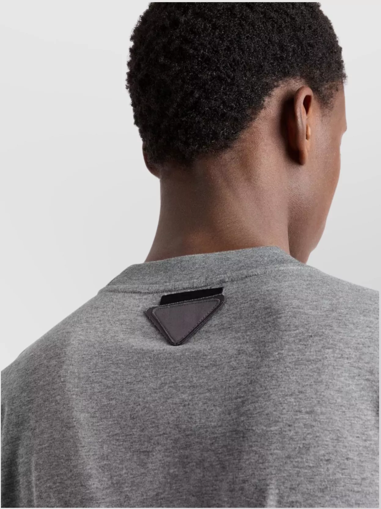 Prada Oversize Crew Neck T-shirt With Squared Silhouette In Gray