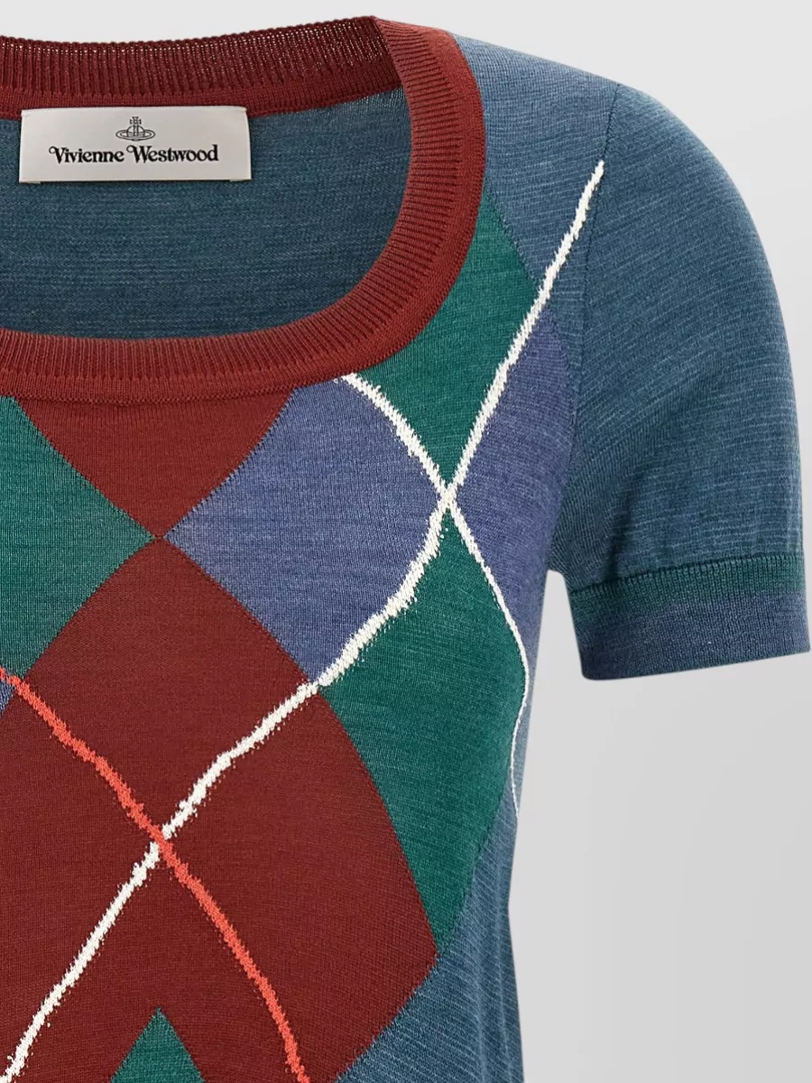 Vivienne Westwood Wool Argyle Short-Sleeve Sweater