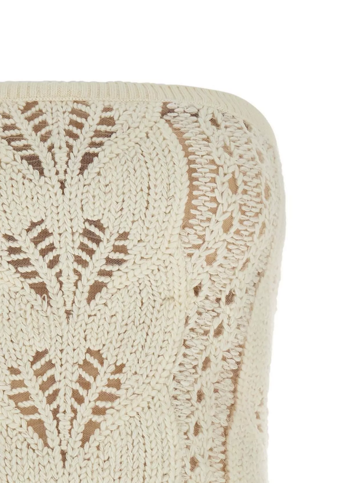 Ermanno Scervino Strapless Cropped Knit Top With Sheer Accents