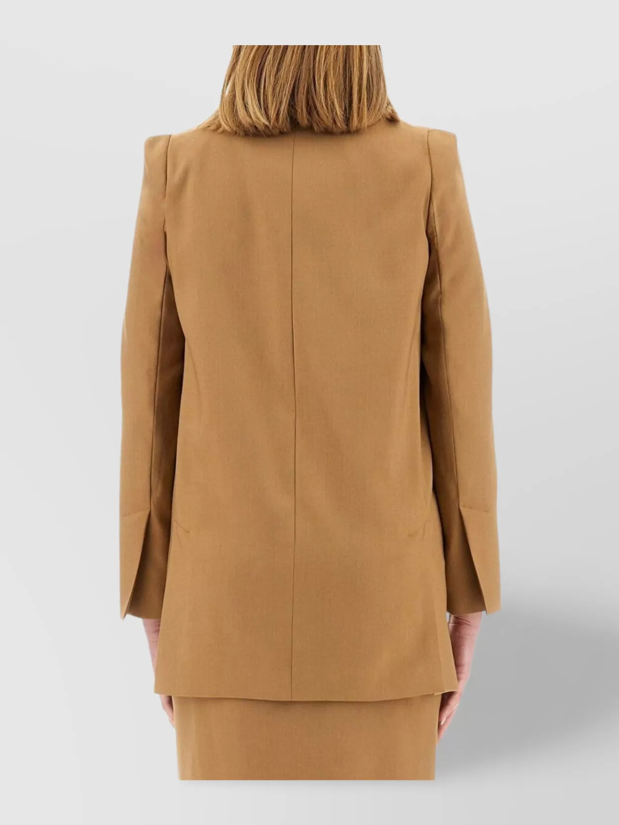 Max Mara Longline Jacket Flap Pockets In Brown