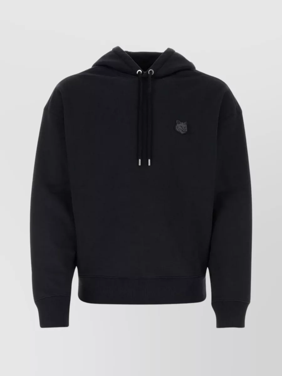 Shop Maison Kitsuné Relaxed Fit Hooded Sweatshirt In Black