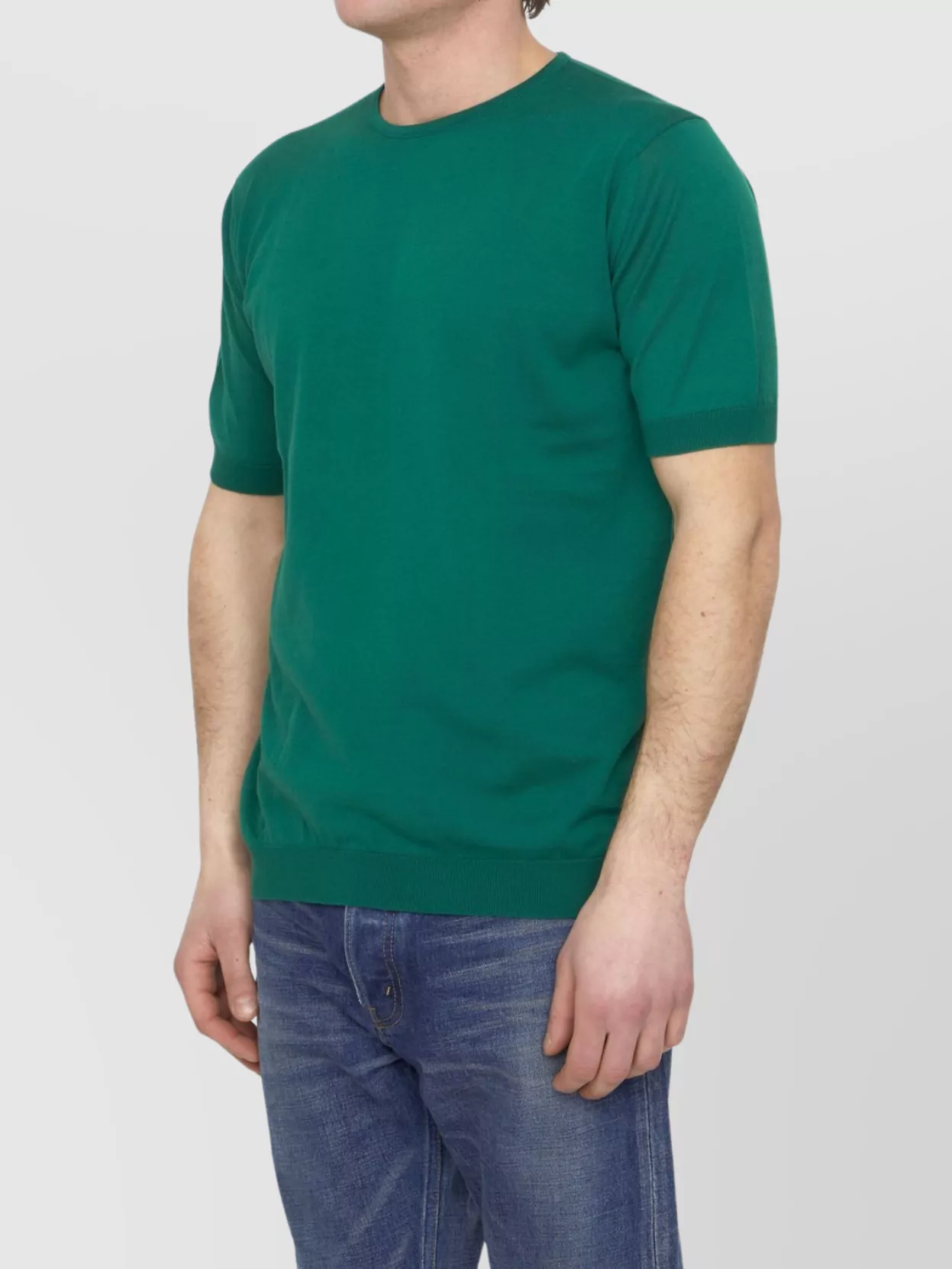 John Smedley Emerald Green Cotton Jumper In Green