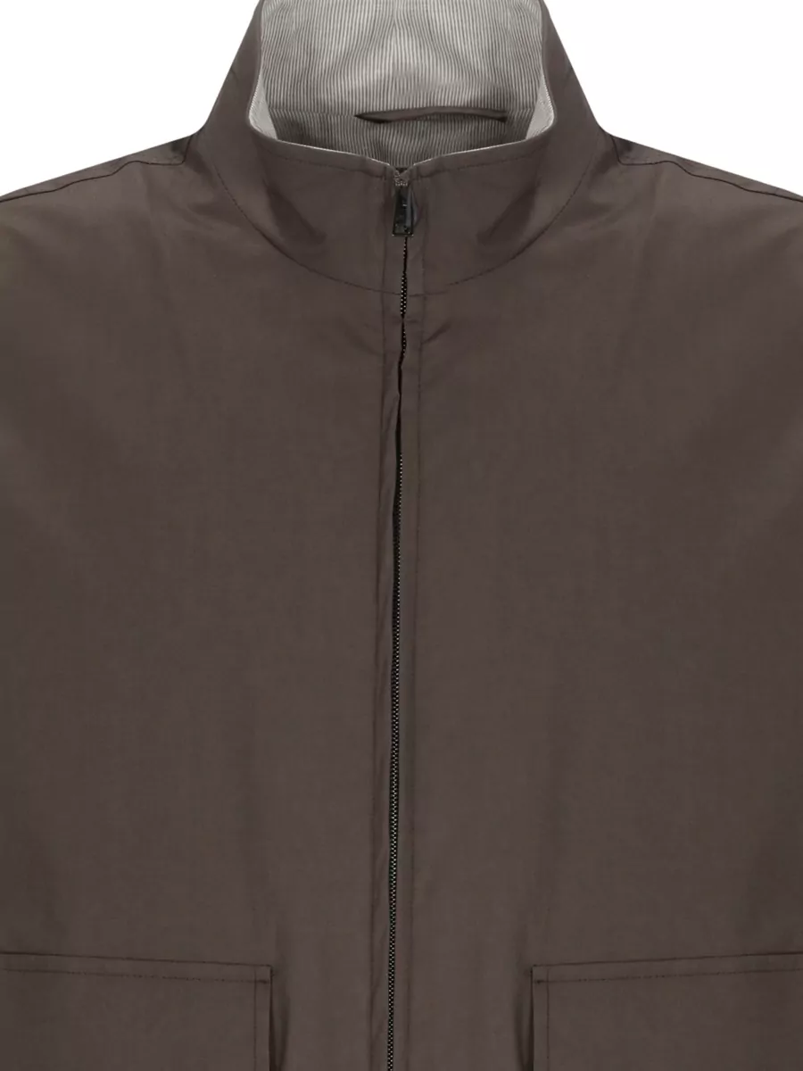Herno Cotton High-Neck Long-Sleeve Single-Breasted Jacket