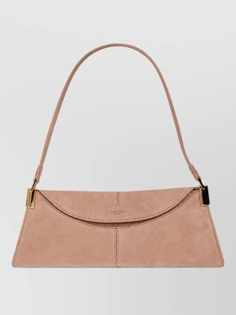 Balmain Na Small Leather Clutch Bag
