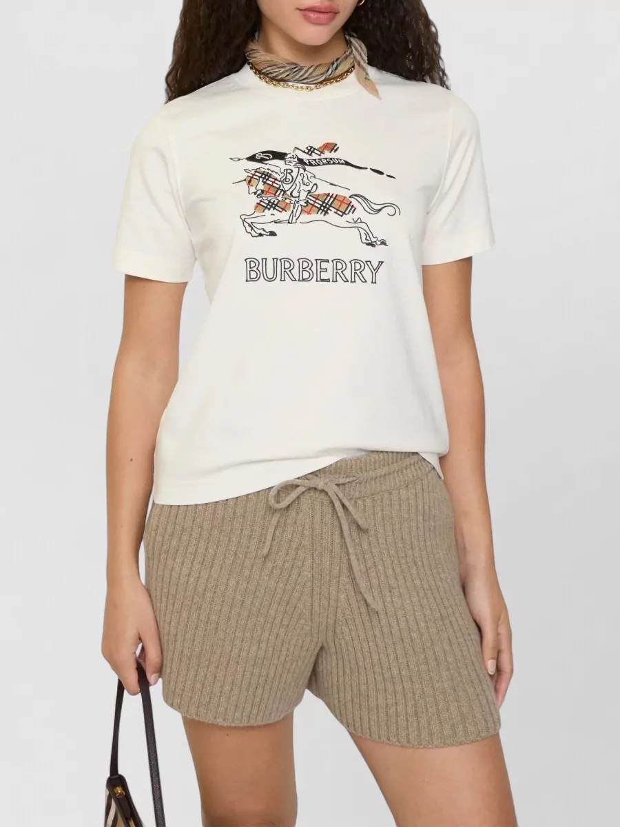Burberry Frankie Check Crew Neck Graphic T-Shirt