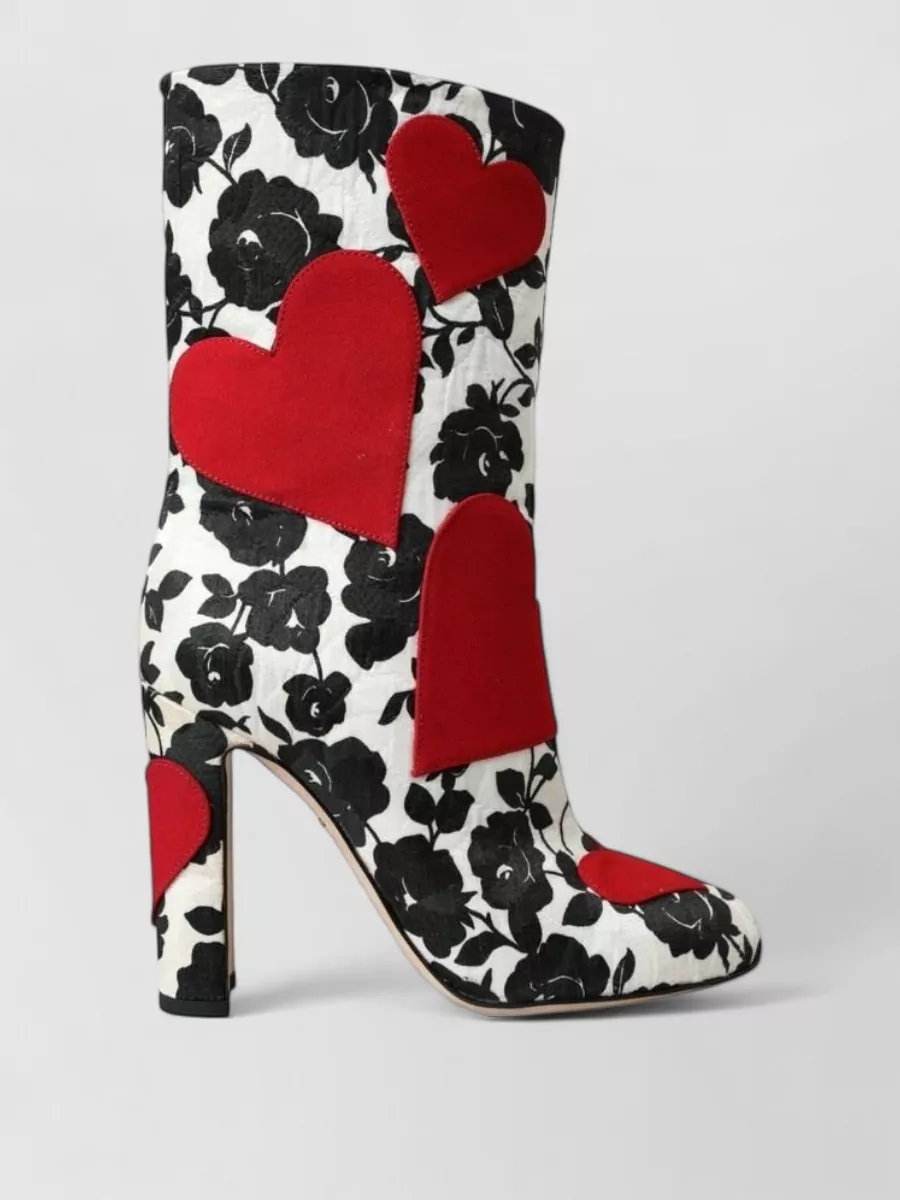 Dolce&Gabbana Floral Leather High Boots