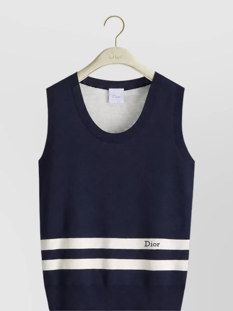 Christian Dior Wool striped fitted tank top